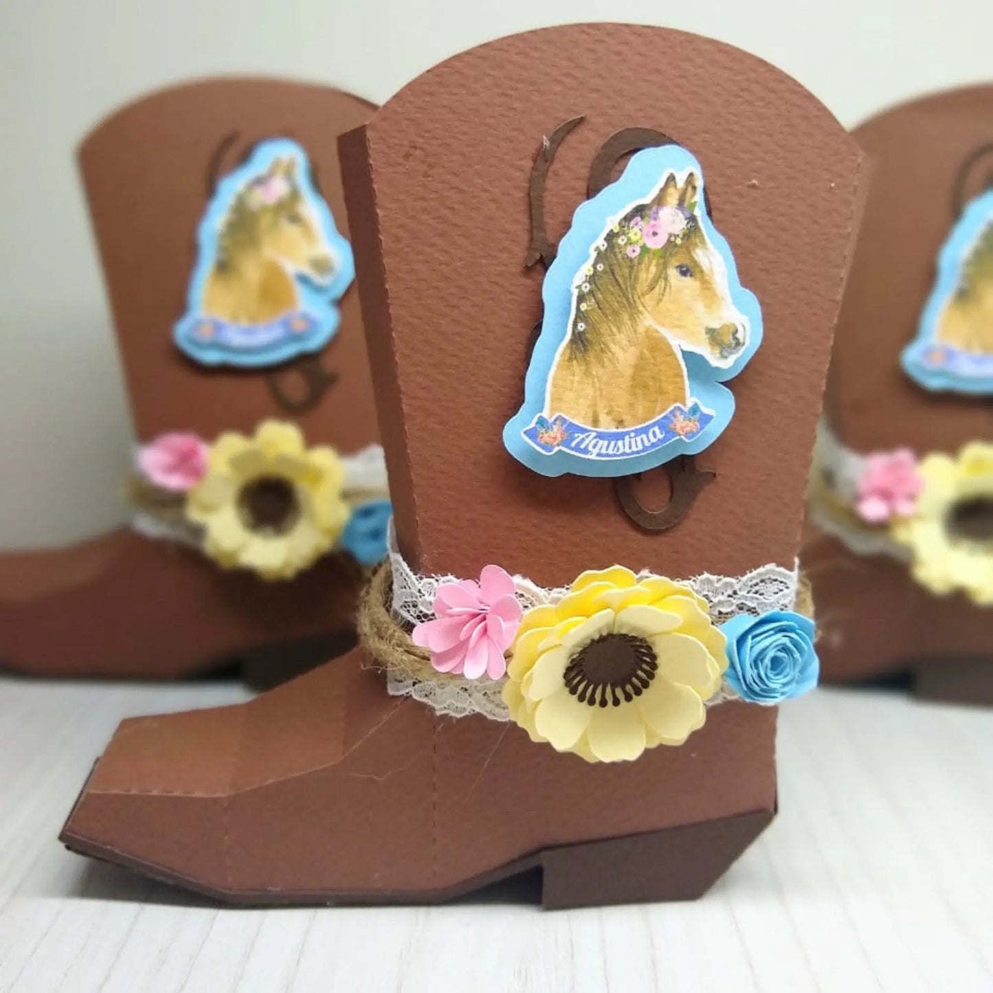 Cowgirl Boots & Horse Favor Boxes Set – Western Rodeo Party Favors – First Rodeo Cowgirl Birthday Treat Boxes – Rustic Party Decor Mi tienda