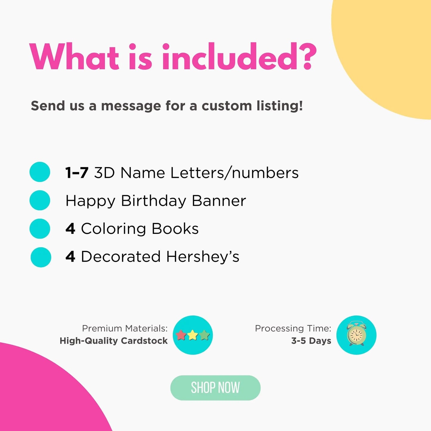 The Simpsons Birthday Party Kit – Banner, 3D Name Letters, Coloring Books & Hershey’s – Cartoon Theme Party Supplies Mi tienda