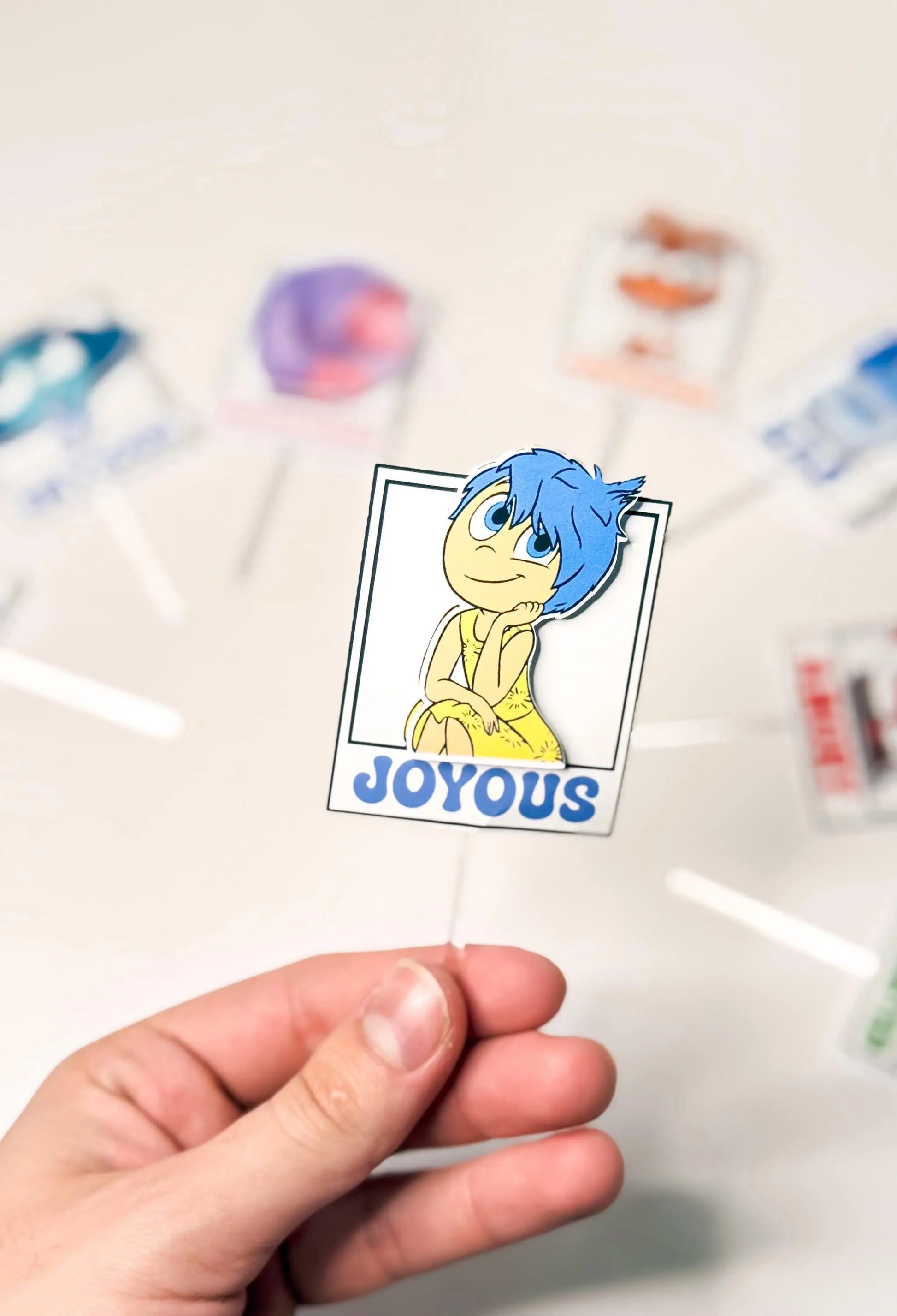 Inside Out Cupcake Toppers for Birthday Party | Inside Out 2 Party Decor - Disney Inside Out Feelings - Joy, Sadness, Anger Toppers Mi tienda