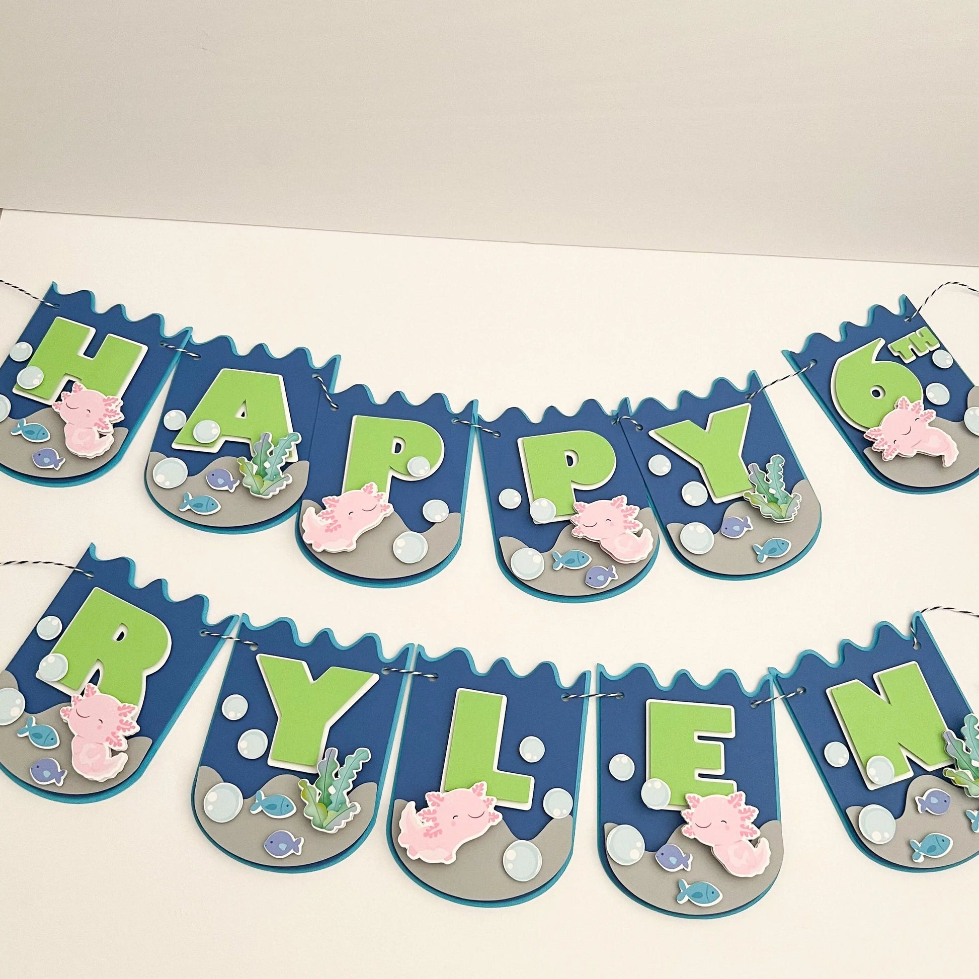 Axolotl Happy Birthday Banner Axolotl Party Decorations Ocean Theme Party Cute Axolotl Theme Party Salamander Party Axolotl Banner Mi tienda