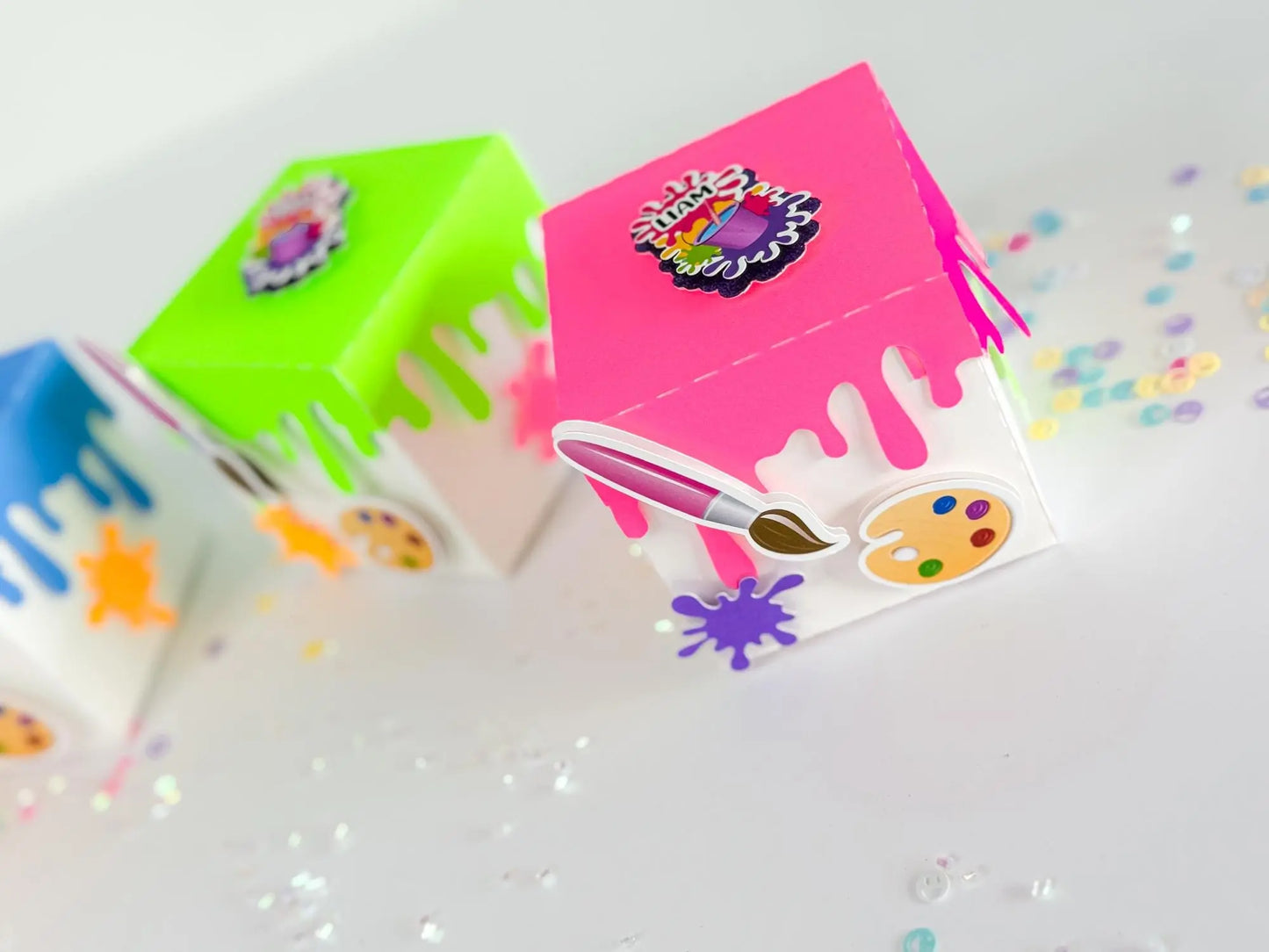 Paint Bucket Favor Box | Personalized Art Party Candy Holder for Kids | Painting Party Favor - Set of 6 Mi tienda