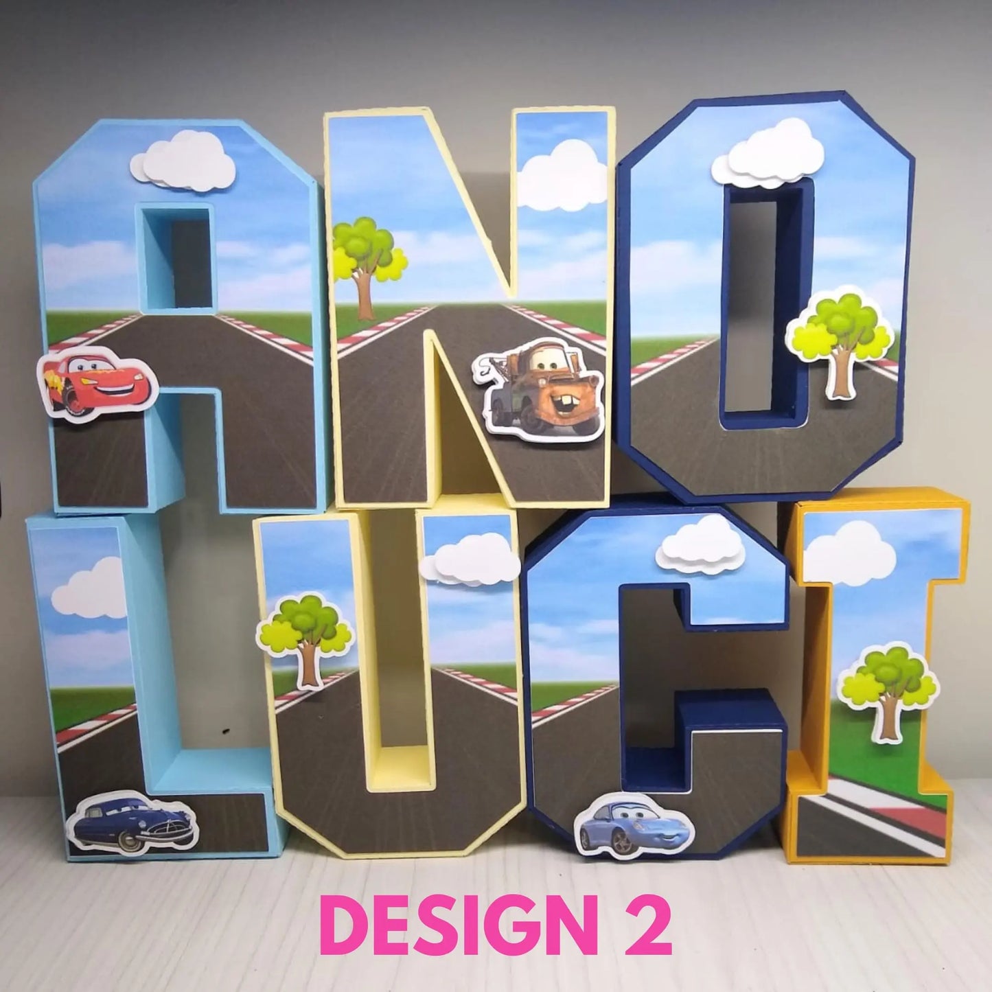 Cars Party Bundle | Lightning McQueen Birthday Supplies | 3D Letters, Banner, Favors, Candy, Plates & Race Car Decor Mi tienda