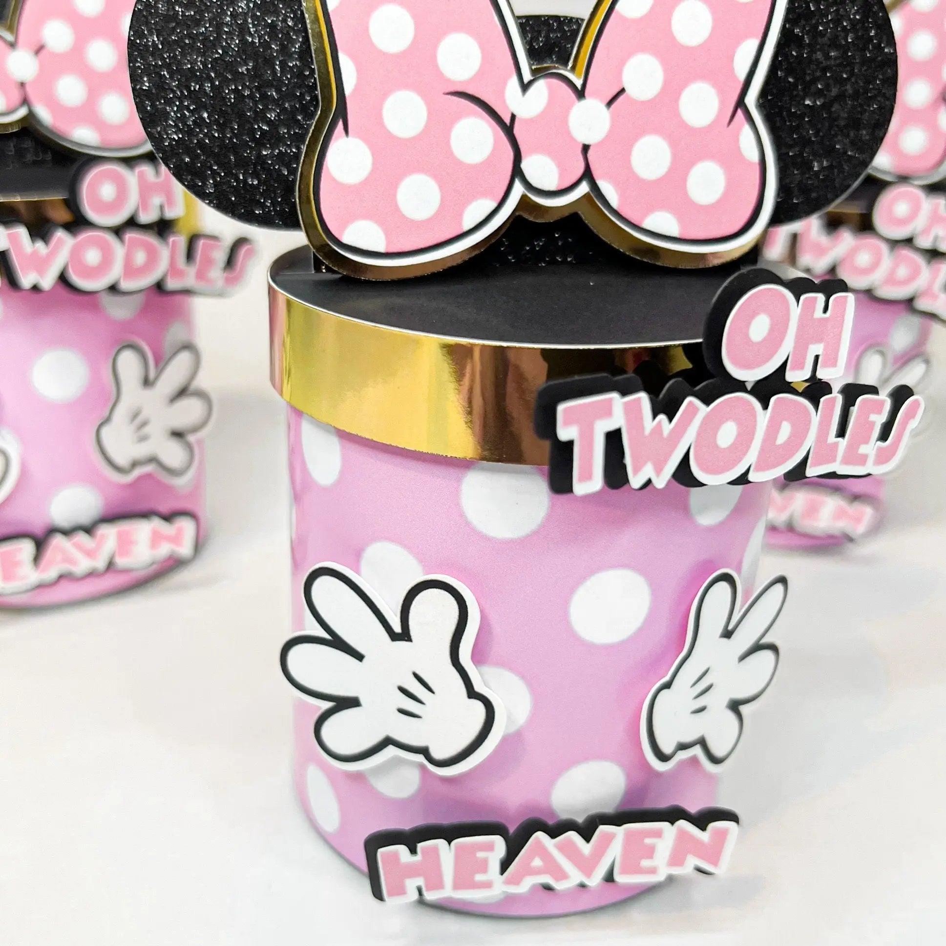 Minnie Mouse Favor Boxes – Set of 6 Personalized Oh Twodles Party Favors with Chips Included Mi tienda