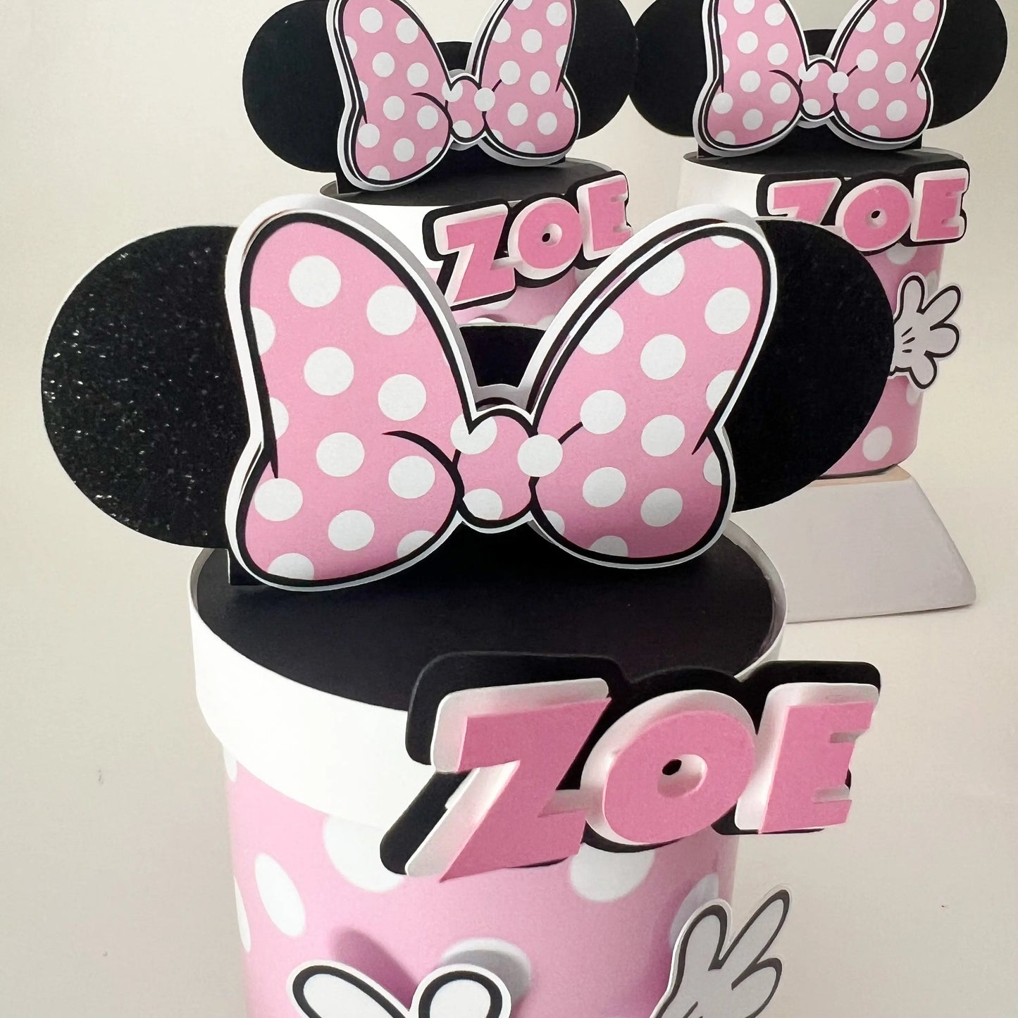 Minnie Mouse Party Favors: Custom 1.3oz Pringles Can, Pink Bow Birthday Decorations Mi tienda