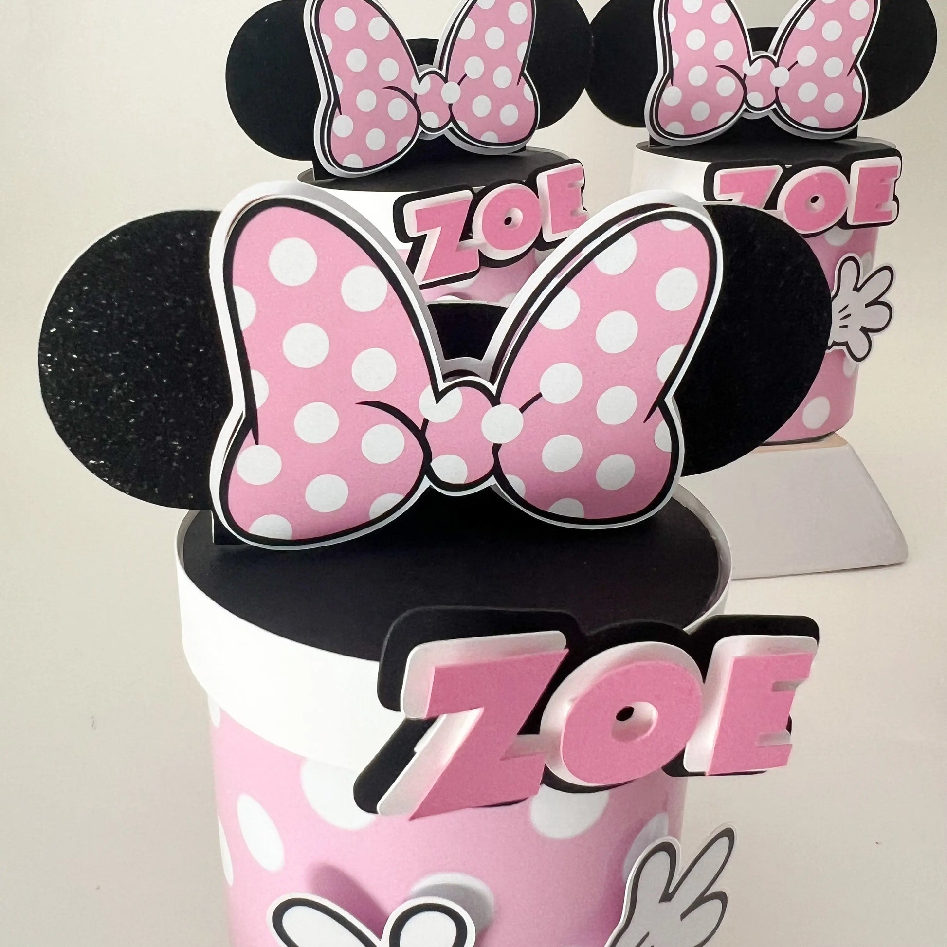 Minnie Mouse Party Favors: Custom 1.3oz Pringles Can, Pink Bow Birthday Decorations Mi tienda