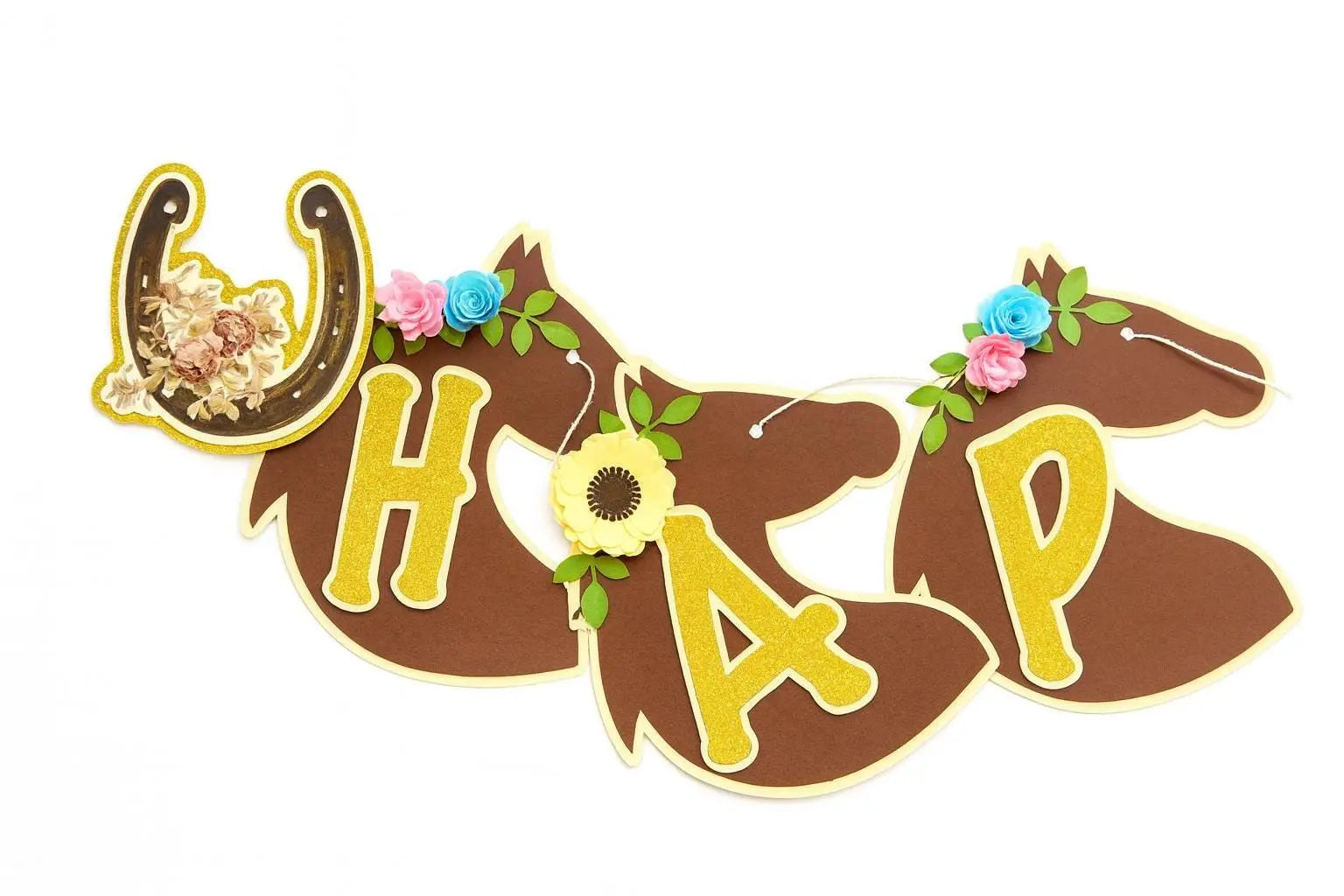 Rustic Horse Birthday Banner: Floral Farm Cowgirl Party Decor Mi tienda