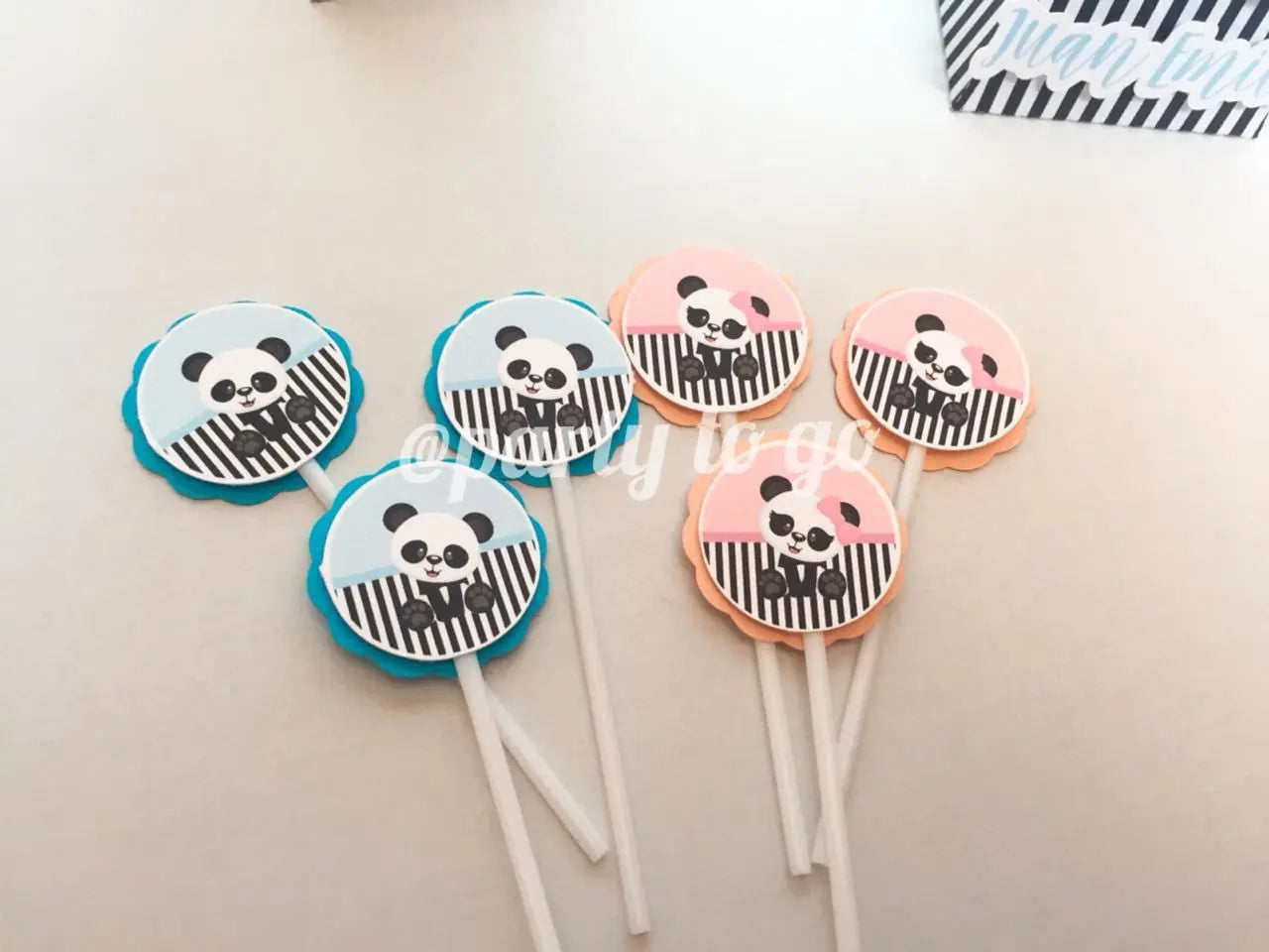 Panda Cupcake Toppers | Pink & Blue Panda Party Decorations | Baby Shower Cupcake Picks | Panda Birthday Party Supplies Mi tienda