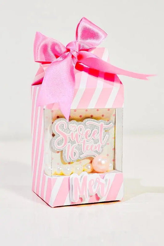 Sweet 16 Favor Boxes | Pink Birthday Party Favor Box, Custom Name Party Supplies, Teen Birthday Decoration, Sweet Sixteen Favors Mi tienda