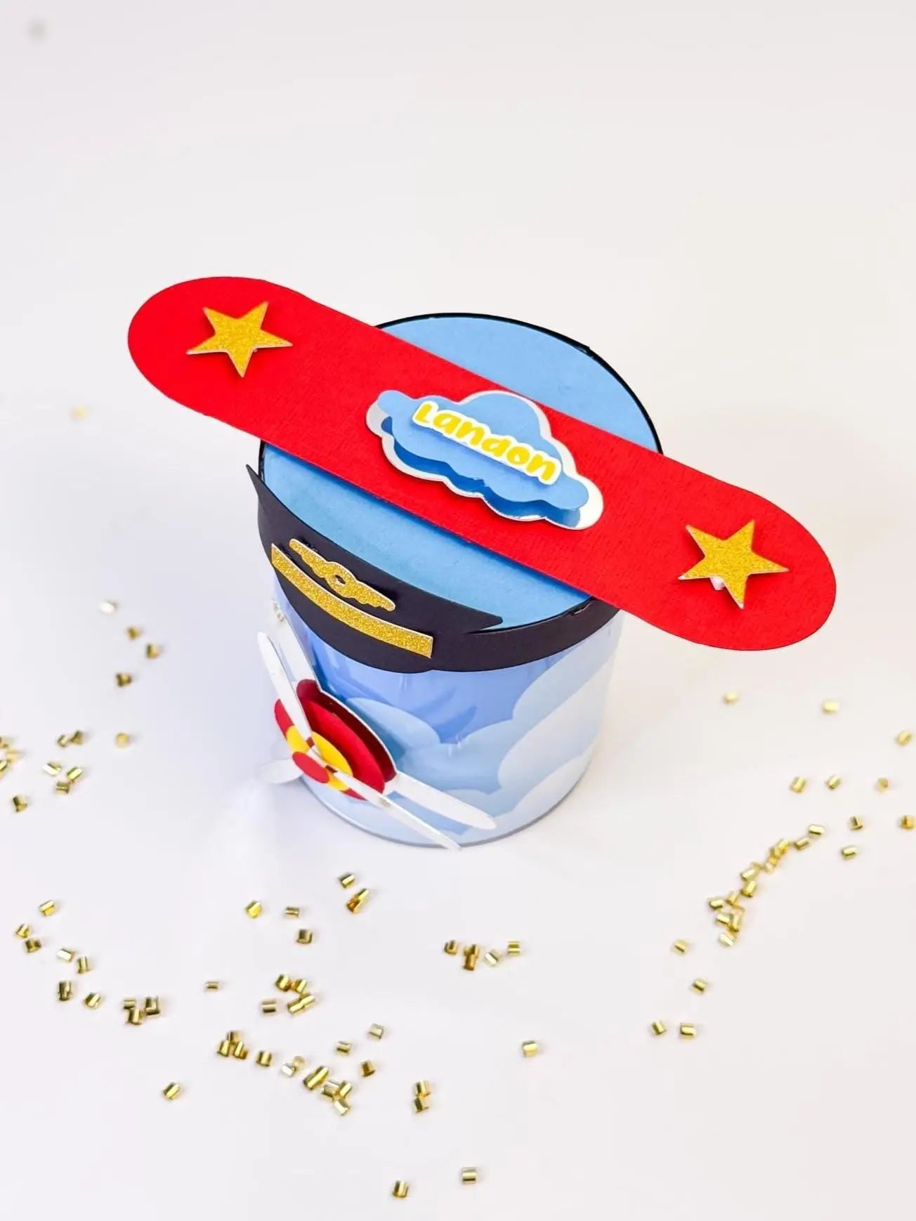 Airplane Party Favor Can – Custom Pilot Snack Tubes for Time Flies Birthday Theme, Set of 6 Mini Airplane Chips Cans Mi tienda