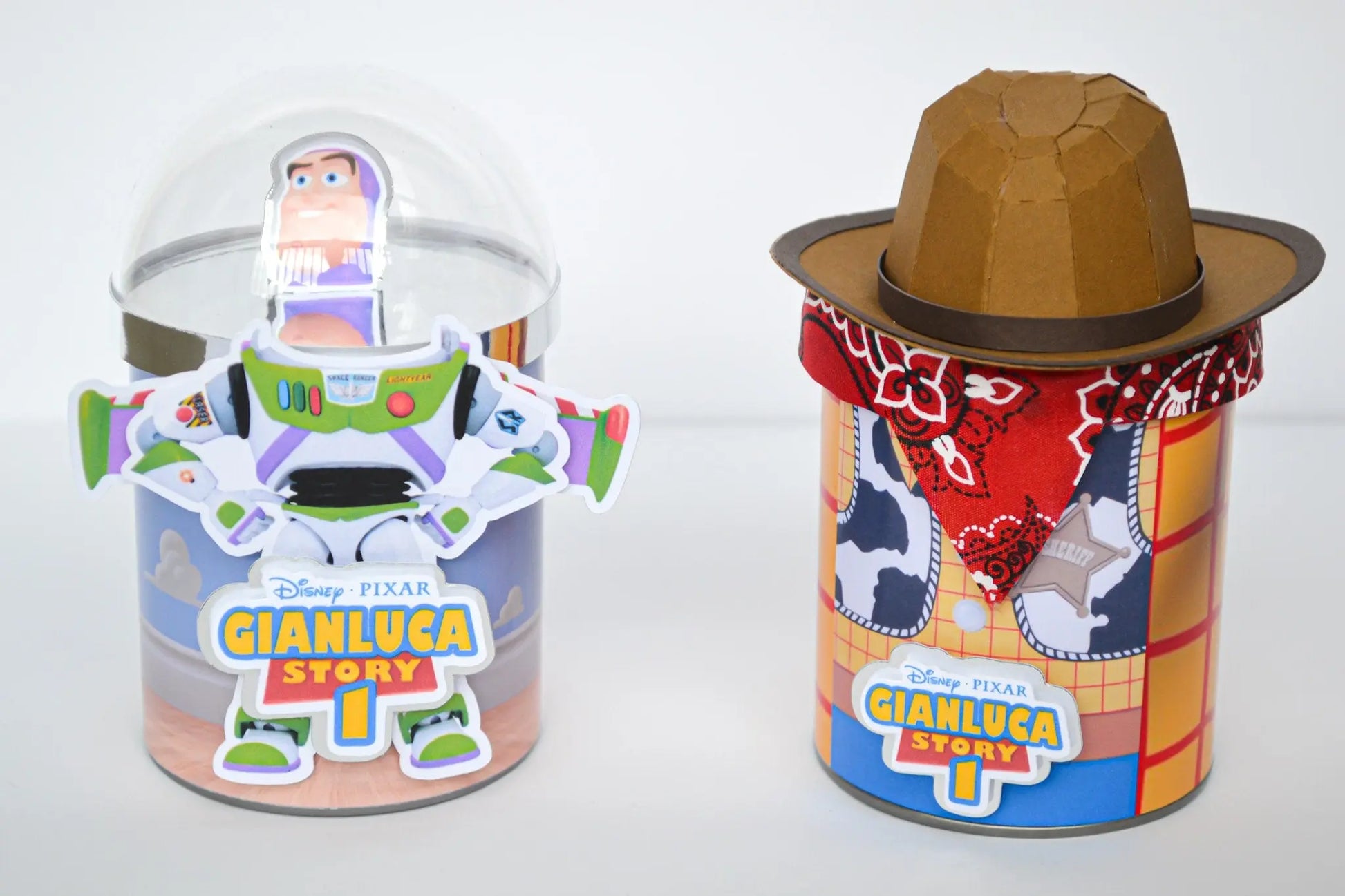Woody Pringles Favor Can – Cowboy Party Snack Can with Hat & Bandana – Custom Toy Story Birthday Favors – Western Party Supplies Mi tienda