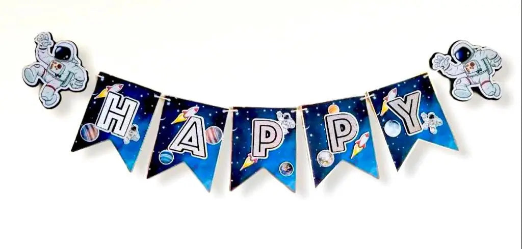 Space Birthday Banner | Astronaut Party Decorations | Space-Themed Garland for Kids’ Birthday Mi tienda