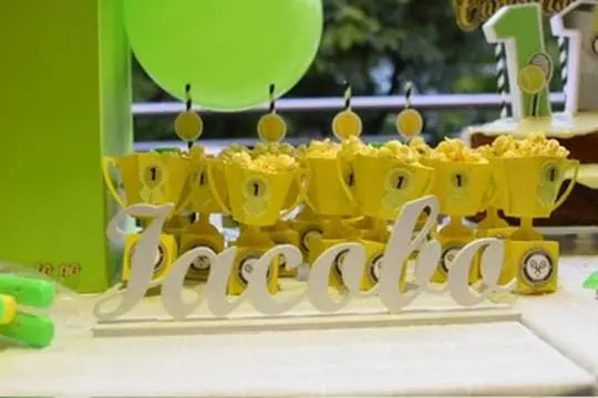 Tennis Party Bundle - Personalized Banner, Cake Topper, Favor Boxes, 3D Numbers & Water Labels Mi tienda