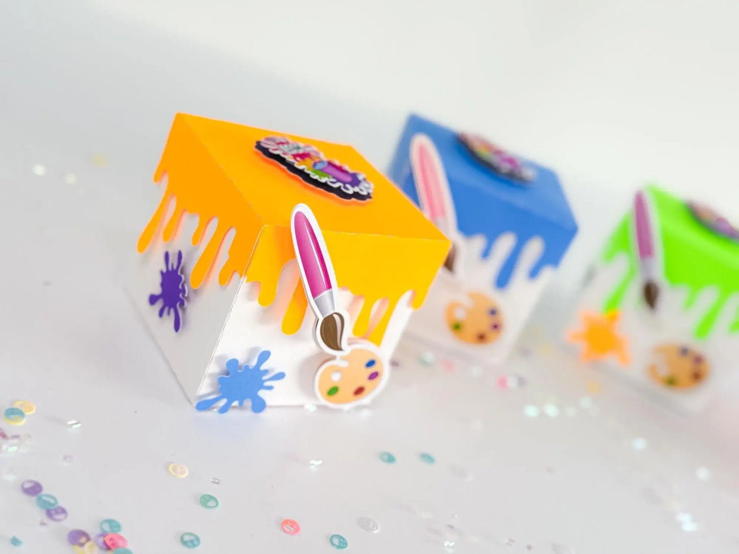 Paint Bucket Favor Box | Personalized Art Party Candy Holder for Kids | Painting Party Favor - Set of 6 Mi tienda