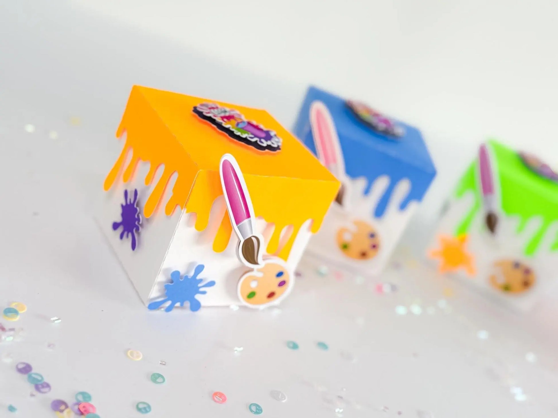 Paint Bucket Favor Box | Personalized Art Party Candy Holder for Kids | Painting Party Favor - Set of 6 Mi tienda
