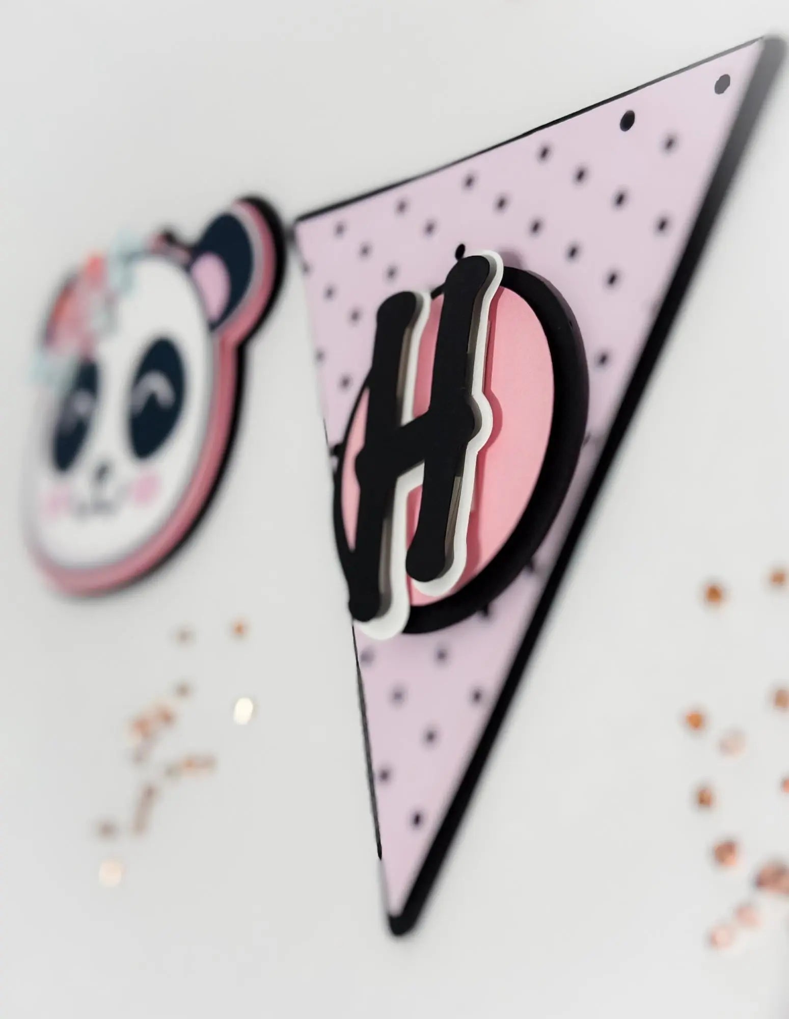Panda Birthday Banner – Pink & Black Party Decoration for Baby Shower or Girls Birthday Mi tienda