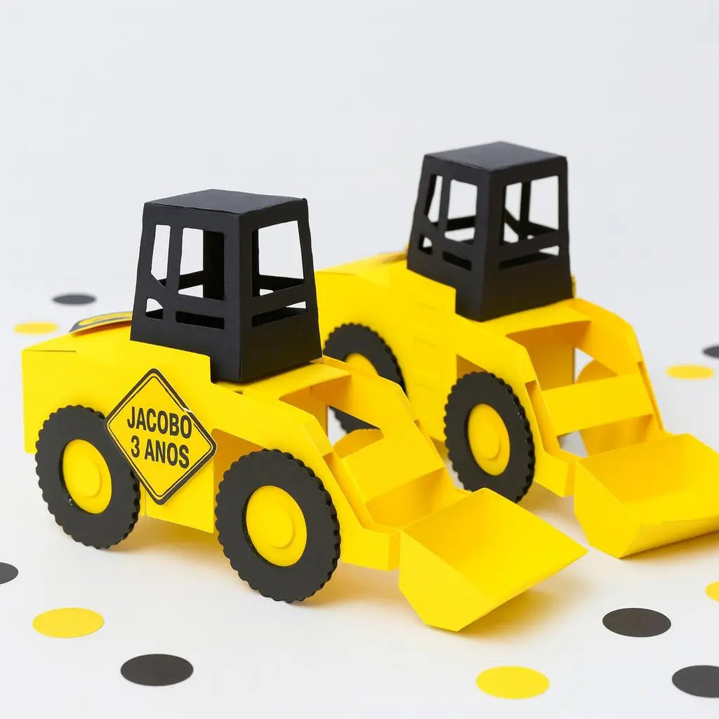 Construction Favor Boxes Bulldozer Truck | Kids Birthday Party Decorations | Personalized Treat Boxes for Construction Theme Party Mi tienda