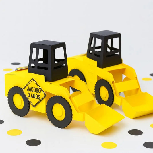 Construction Favor Boxes Bulldozer Truck | Kids Birthday Party Decorations | Personalized Treat Boxes for Construction Theme Party Mi tienda