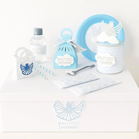 Angel Baby Shower Party Set | Personalized Plates, Favor Boxes, Pringles, Water Labels & More | Boy Girl Gender Neutral Shower Mi tienda