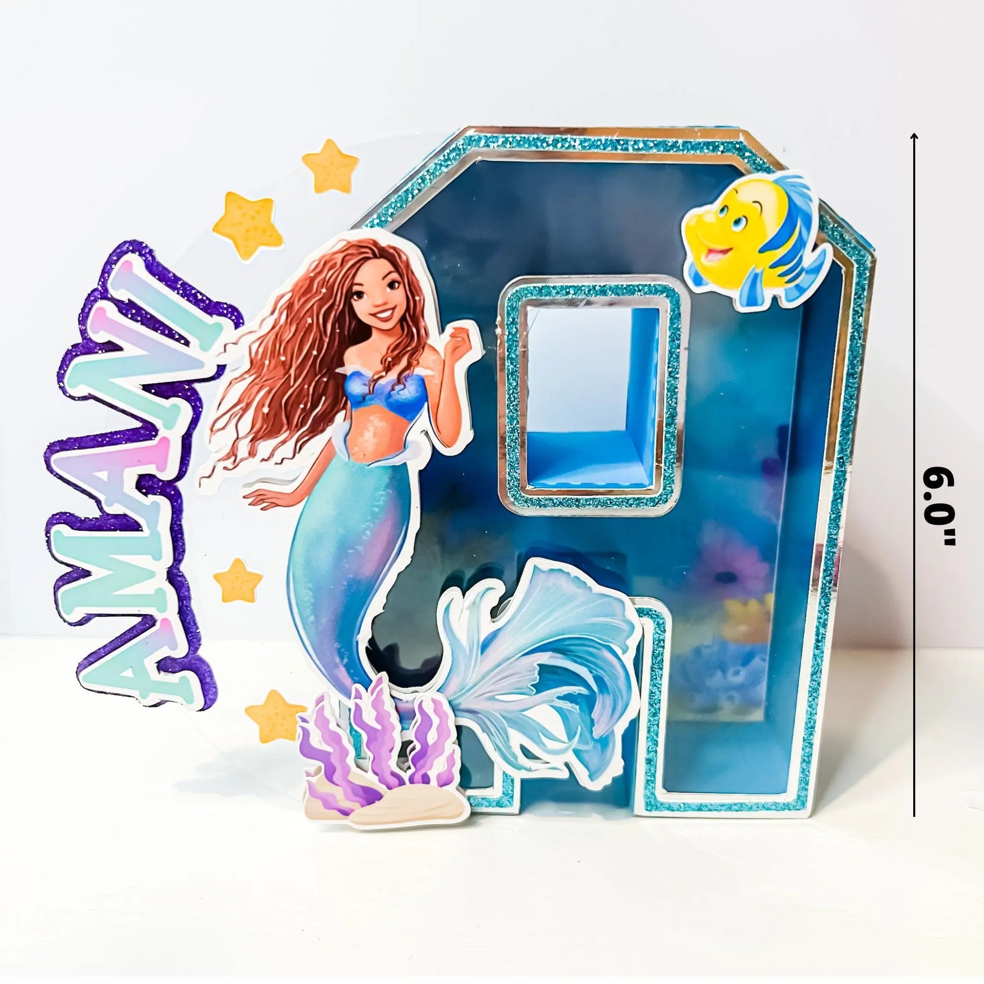 Personalized Little Mermaid 3D Letters | Ariel Inspired Party Decorations | Custom Mermaid Birthday Table Decor | Mermaid Theme Name Sign Mi tienda