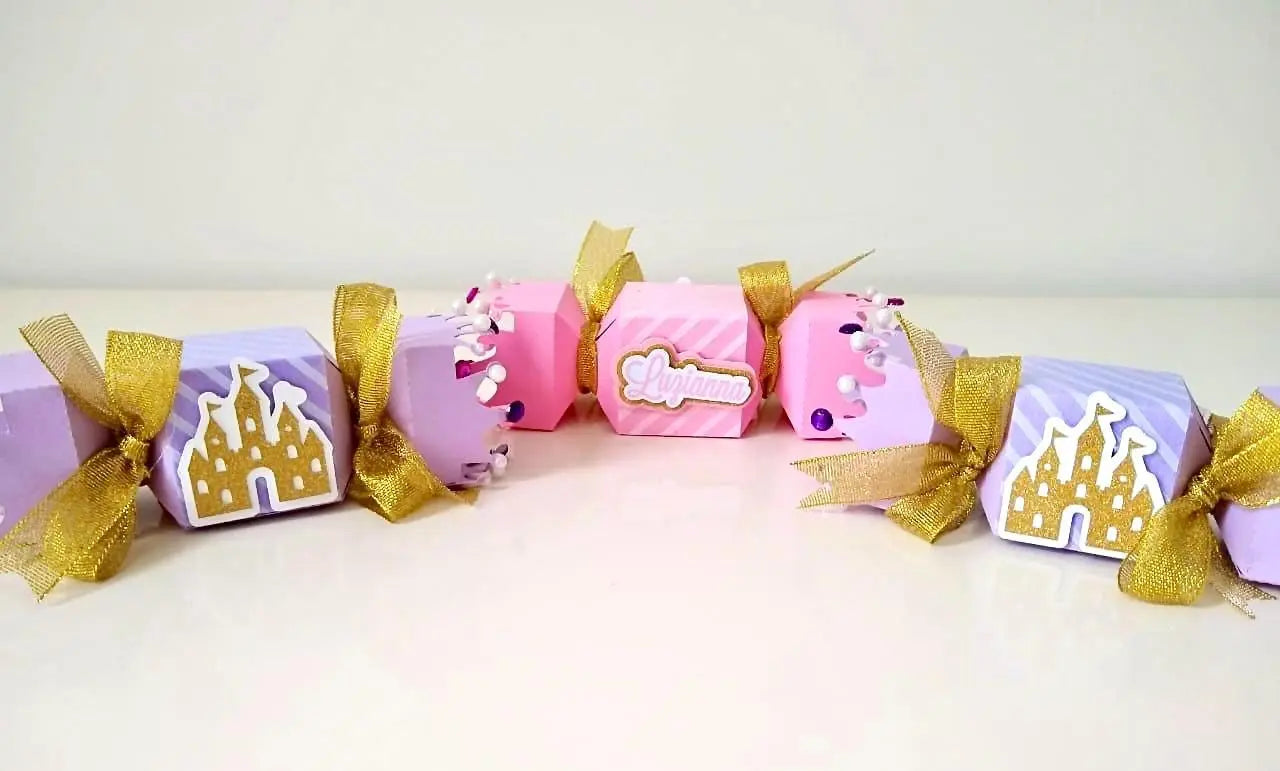 Princess Castle Favor Box: Pink, Purple & Gold Party Decor Mi tienda