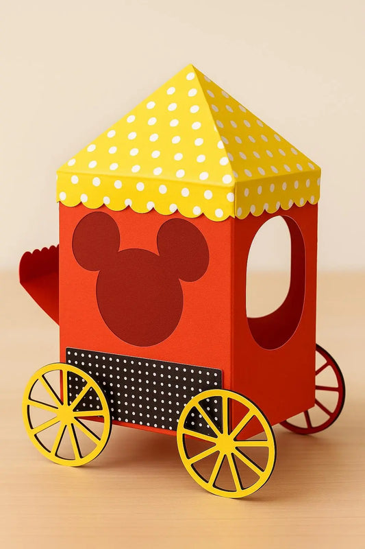 Popcorn Cart Favor Box | Mickey Inspired Party Box | Birthday Party Decoration Mi tienda
