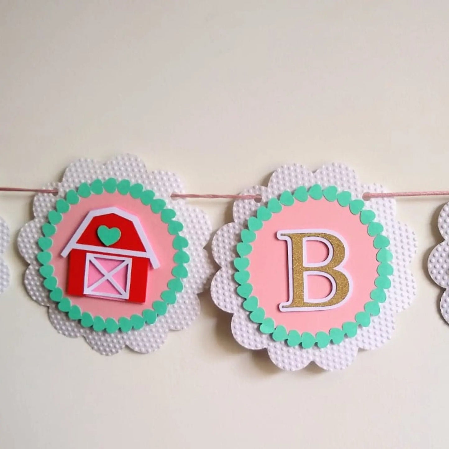 Pink Farm Birthday Banner Farm Party Decorations Farm Birthday Party  Girl Barnyard Party Farm Girl Birthday Banner Pink Farm Birthday Theme Mi tienda
