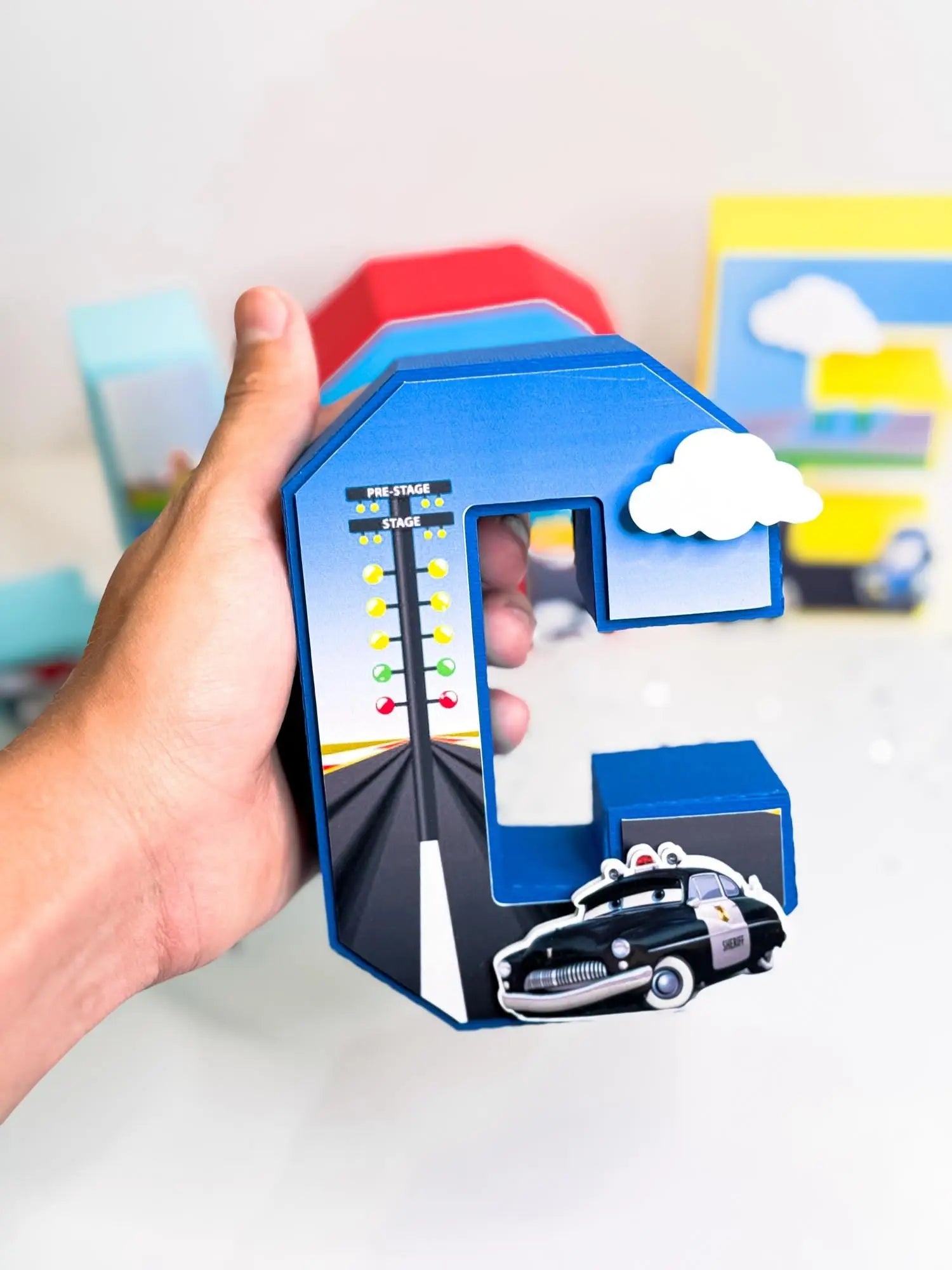 Cars Movie 3D Letters – Custom Handmade Party Decor for Kids Birthday | Racing Theme Table Centerpiece Mi tienda