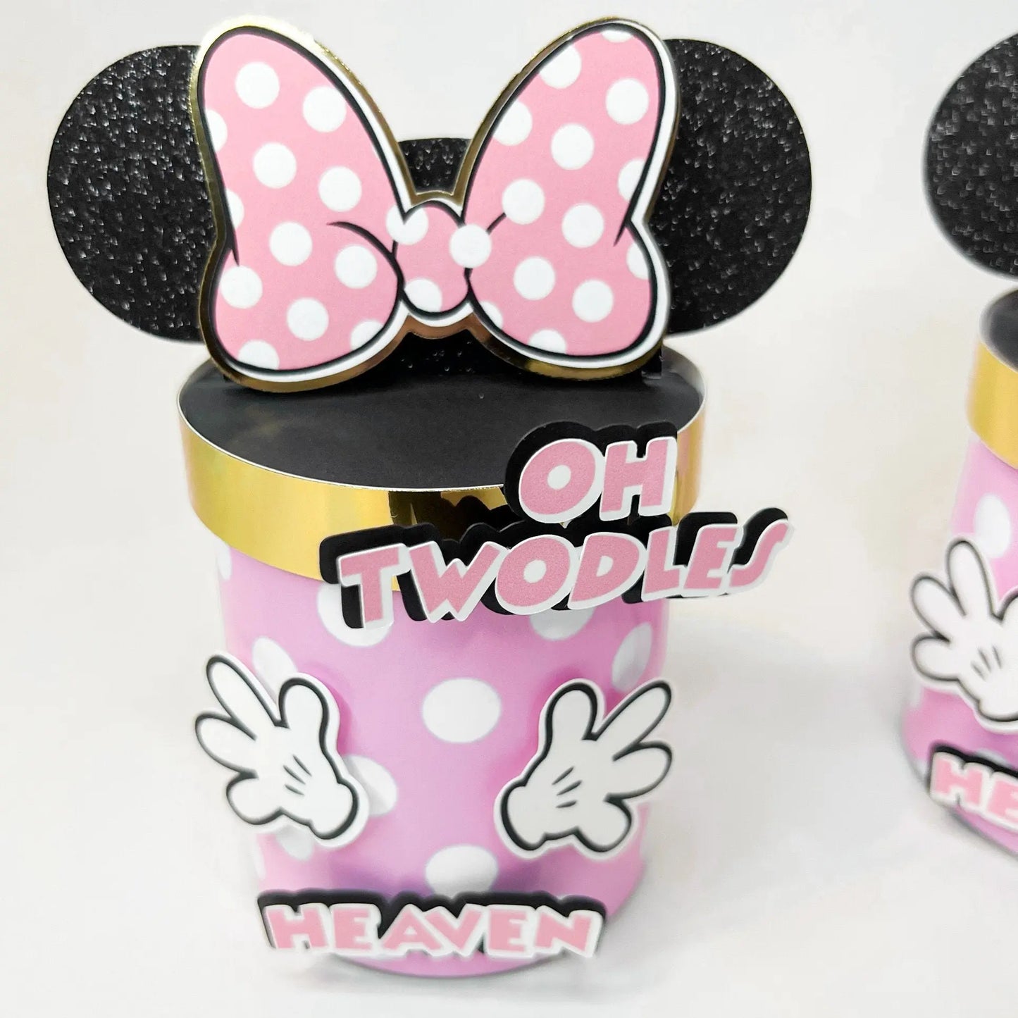 Minnie Mouse Favor Boxes – Set of 6 Personalized Oh Twodles Party Favors with Chips Included Mi tienda