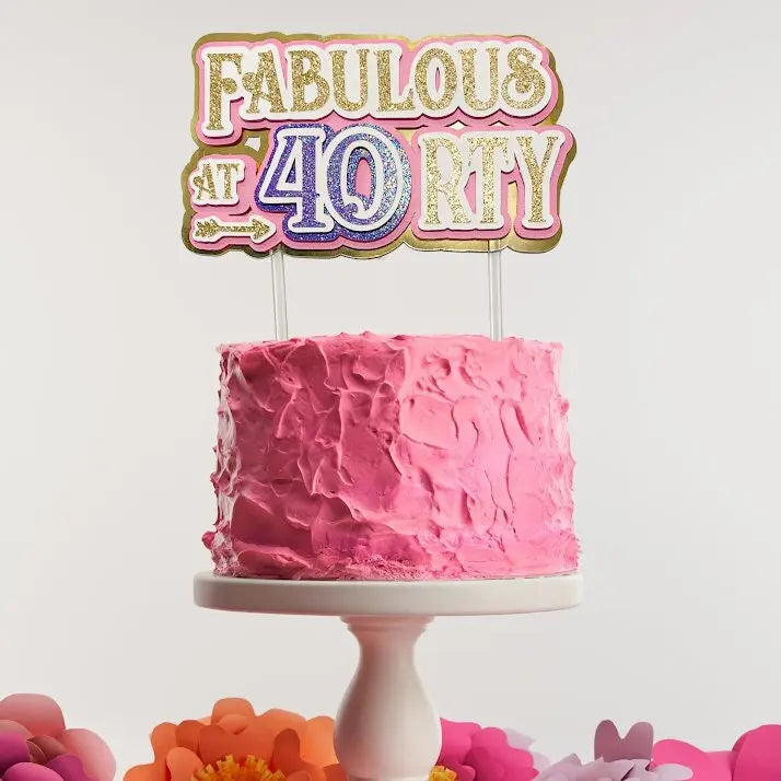 Personalized Birthday Cake Topper – Custom Glitter Topper for 30th, 40th, 50th & Milestone Celebrations Mi tienda