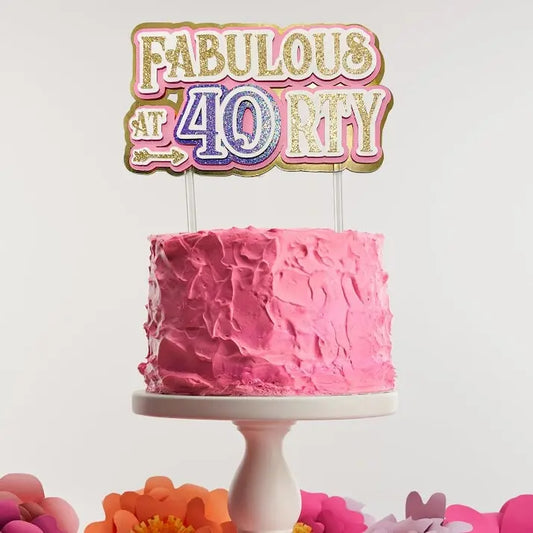 Personalized Birthday Cake Topper – Custom Glitter Topper for 30th, 40th, 50th & Milestone Celebrations Mi tienda