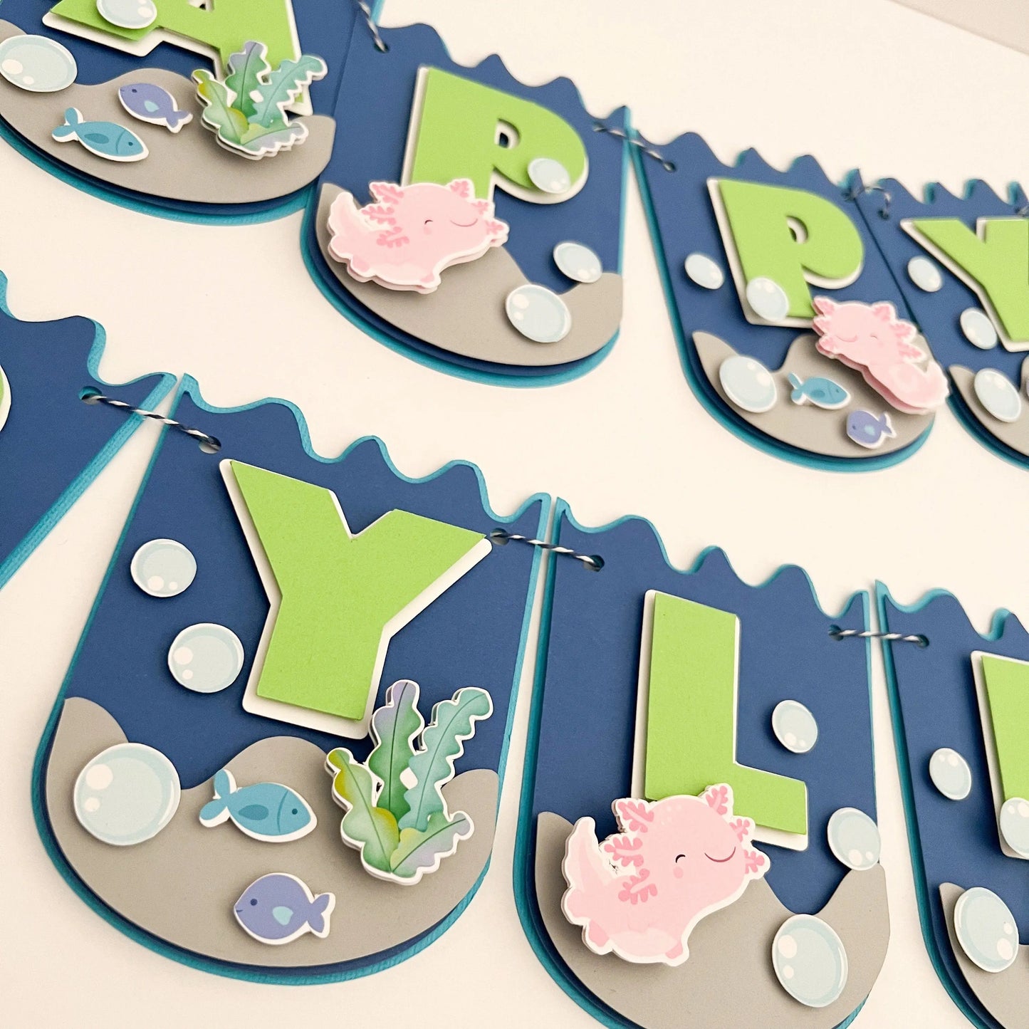 Axolotl Happy Birthday Banner Axolotl Party Decorations Ocean Theme Party Cute Axolotl Theme Party Salamander Party Axolotl Banner Mi tienda