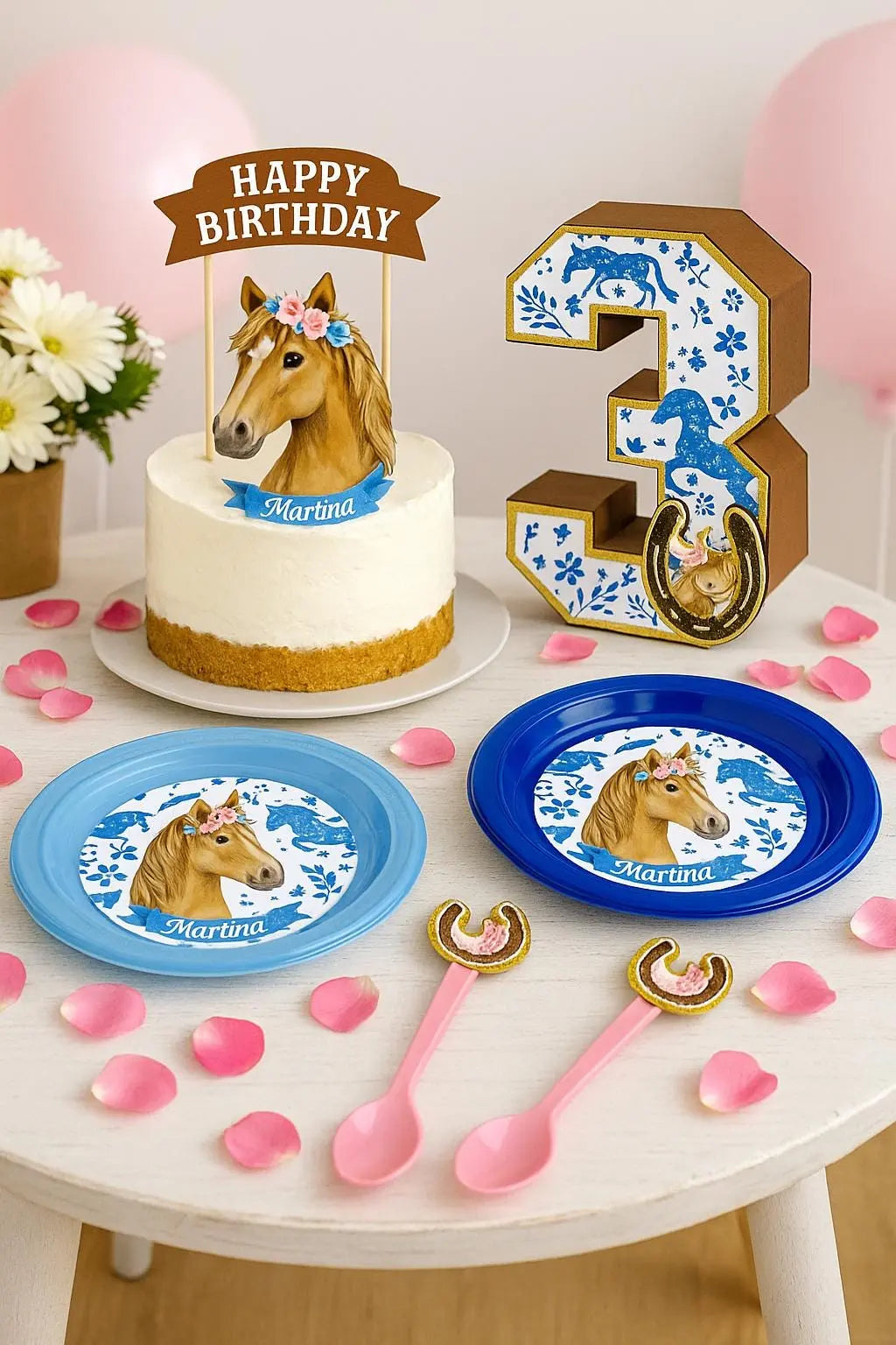 3D Horse Number 3 Centerpiece: Rustic Farm Birthday Party Decor Mi tienda