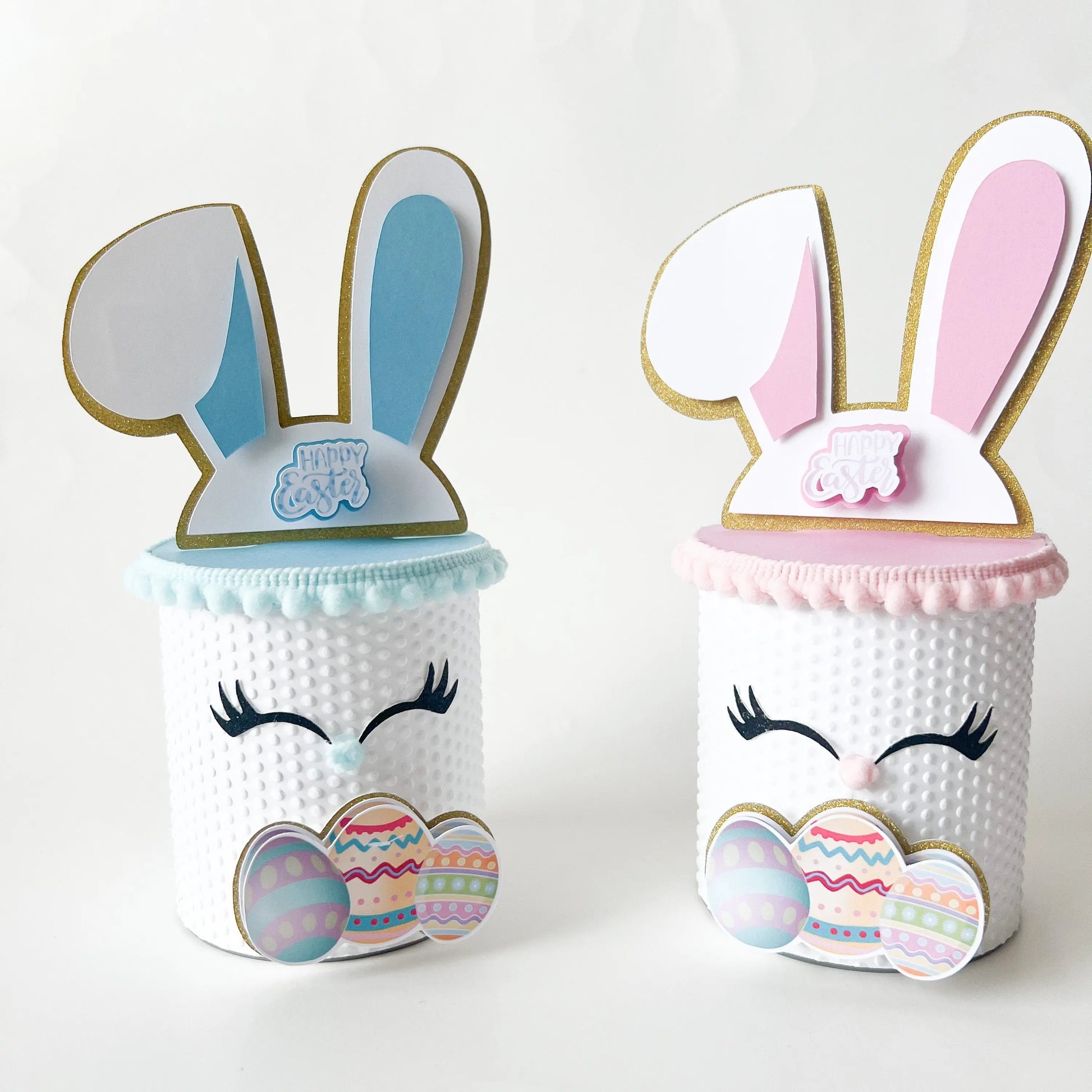 Easter Bunny Snack Can Favors: Personalized 1.3oz Chips, Pastel Pink or Blue Mi tienda