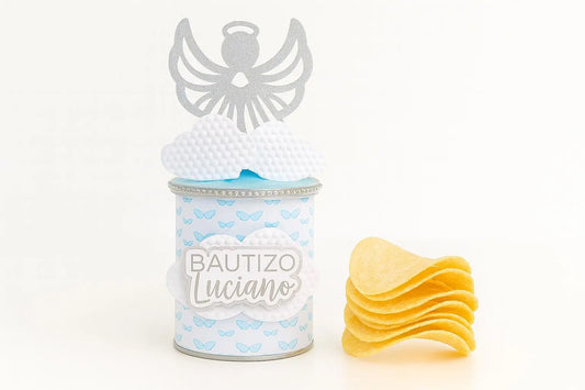 Personalized Angel Pringles Favors | Custom Baptism, Baby Shower, First Communion Party Chip Cans | Sealed Mini Pringles Mi tienda