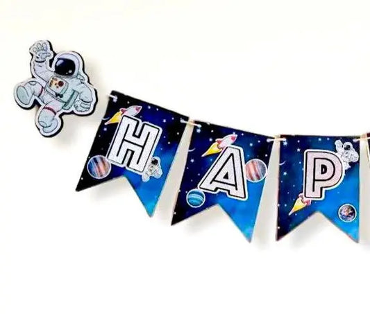 Space Birthday Banner | Astronaut Party Decorations | Space-Themed Garland for Kids’ Birthday Mi tienda