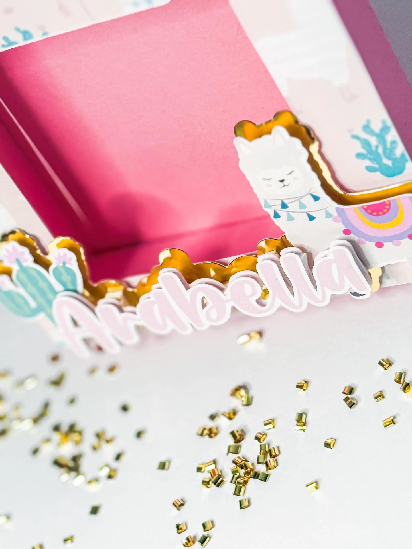 Personalized Llama Cactus Photo Frame – Boho Fiesta & Birthday Party Favor Keepsake Mi tienda