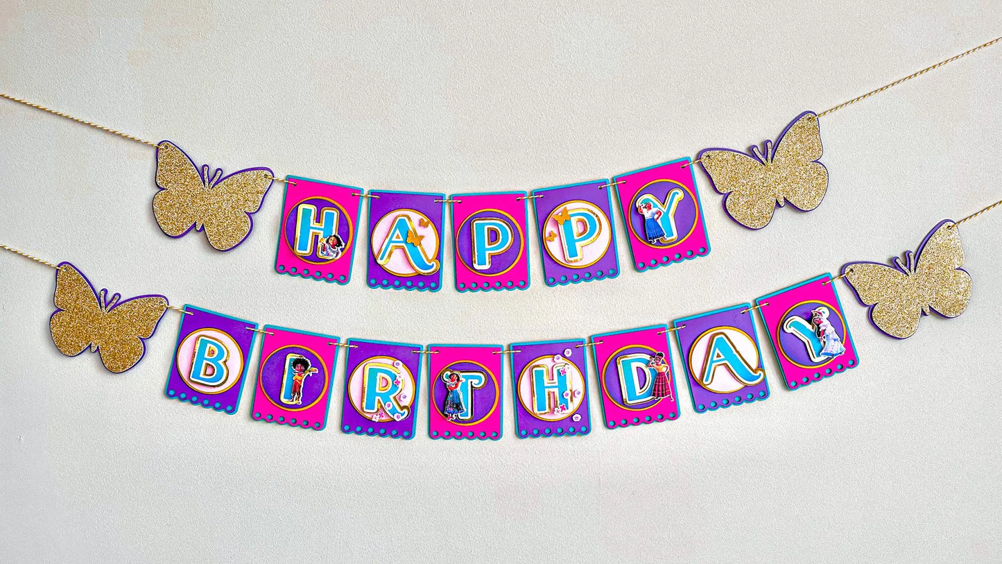 Encanto Birthday Banner – Magical Encanto Party Decoration, Personalized Happy Birthday Garland, Kids Birthday Party Supplies Mi tienda
