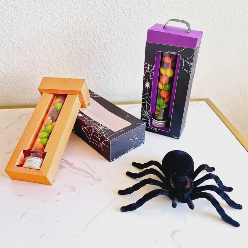 Purple Halloween Treat & Craft Box – Girls Party Favor Set, Classroom Gift, Halloween Activity Kit Mi tienda
