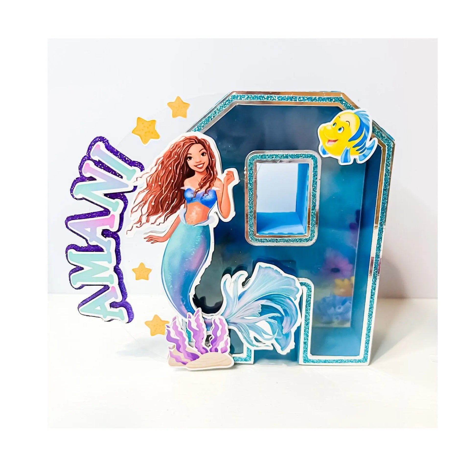 Personalized Little Mermaid 3D Letters | Ariel Inspired Party Decorations | Custom Mermaid Birthday Table Decor | Mermaid Theme Name Sign Mi tienda