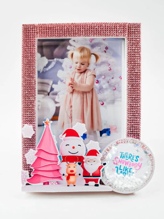 Personalized Pink Christmas Picture Frame 5x7 | Holiday Photo Gift Mi tienda