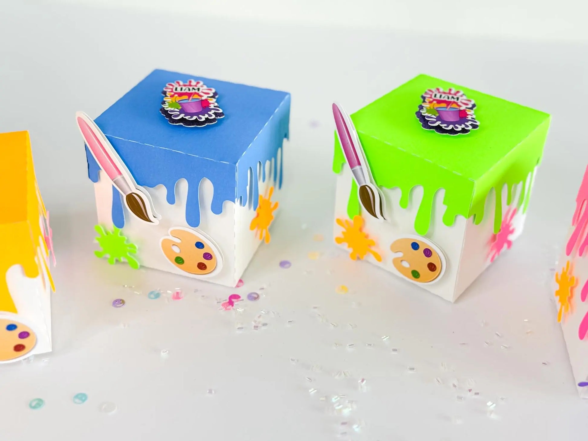 Paint Bucket Favor Box | Personalized Art Party Candy Holder for Kids | Painting Party Favor - Set of 6 Mi tienda