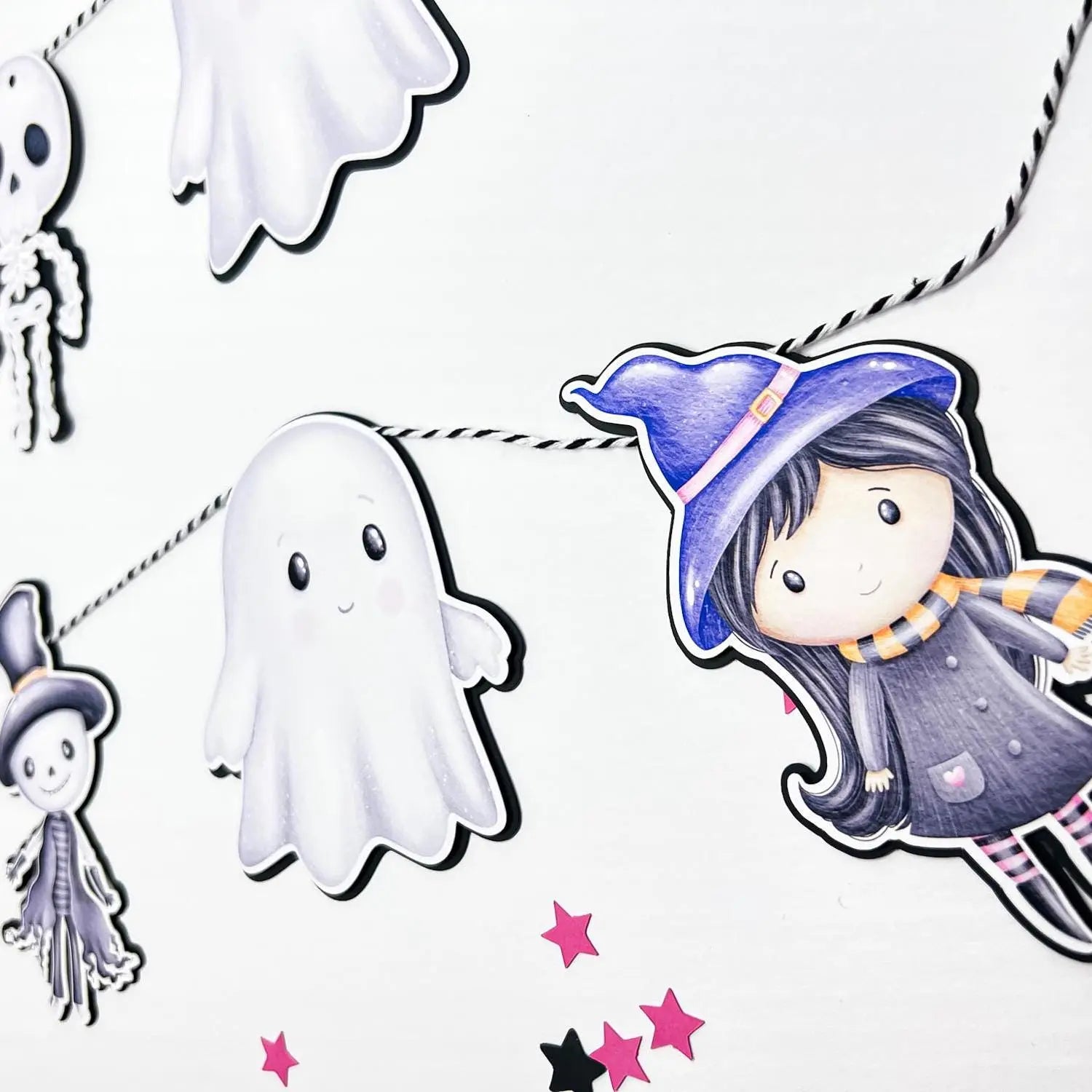 Halloween Ghost & Skeleton Garland – Cute Kids Halloween Banner, Spooky Party Bunting Mi tienda