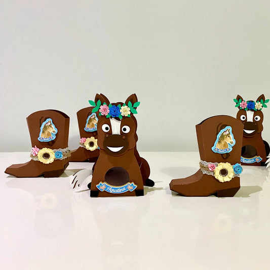 Cowgirl Boots & Horse Favor Boxes Set – Western Rodeo Party Favors – First Rodeo Cowgirl Birthday Treat Boxes – Rustic Party Decor Mi tienda