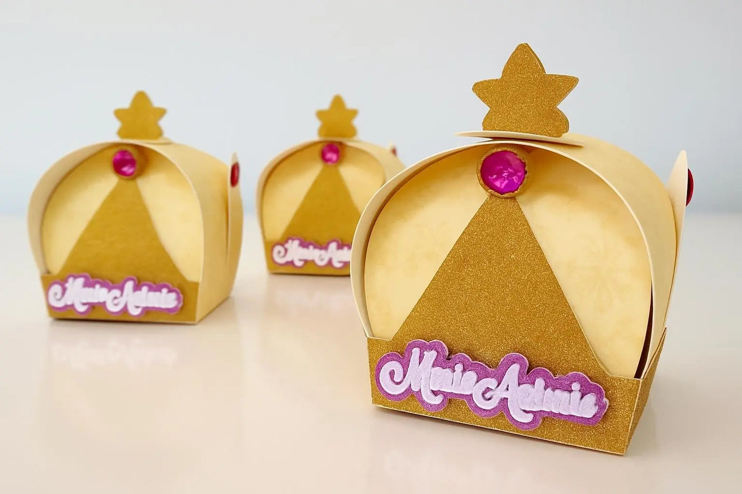 Gold Crown Favor Box: Princess Party, Baby Shower, Quinceañera Mi tienda