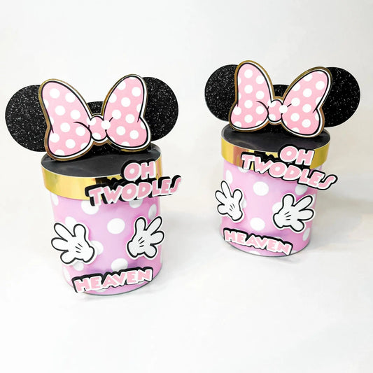 Minnie Mouse Favor Boxes – Set of 6 Personalized Oh Twodles Party Favors with Chips Included Mi tienda