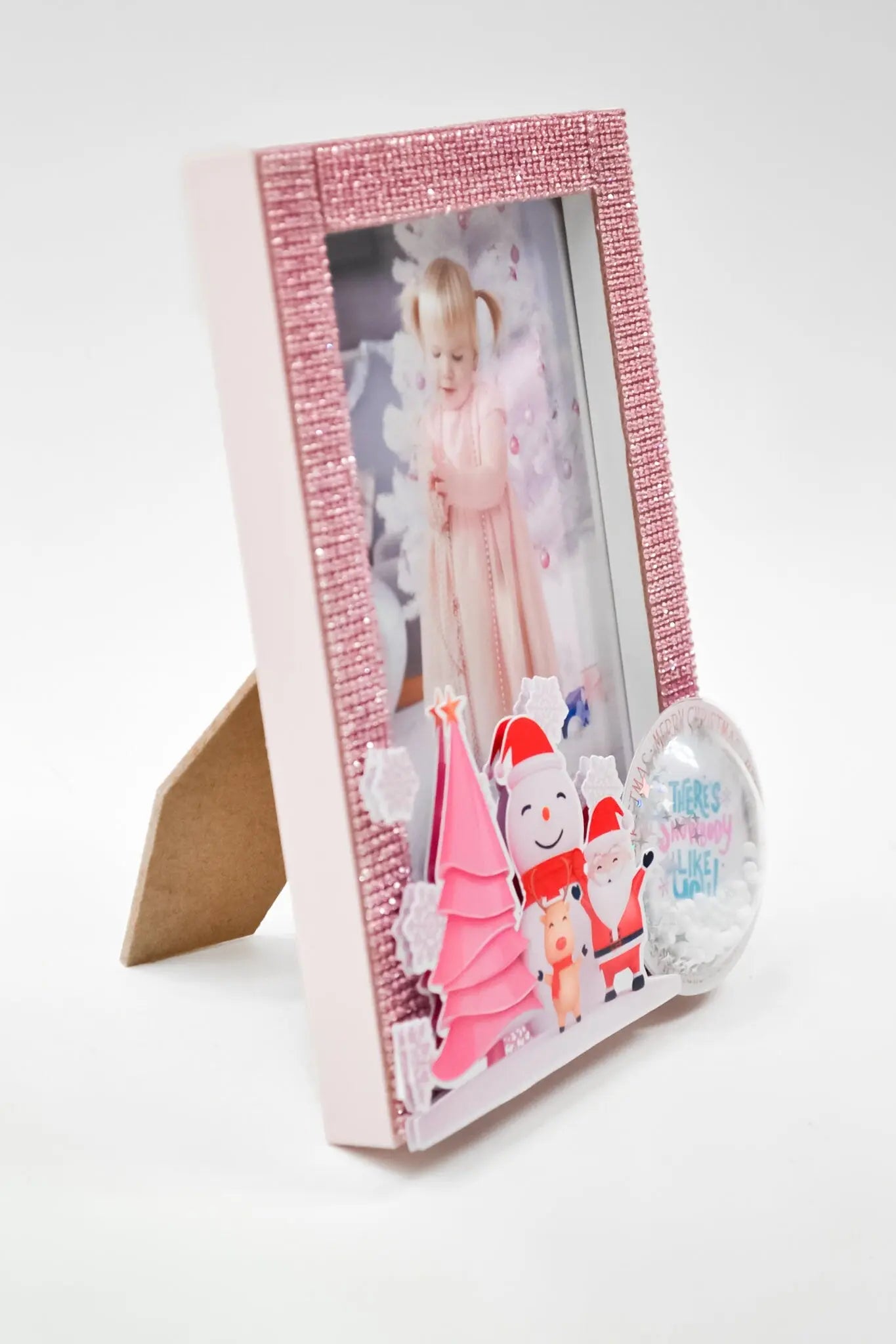 Personalized Pink Christmas Picture Frame 5x7 | Holiday Photo Gift Mi tienda