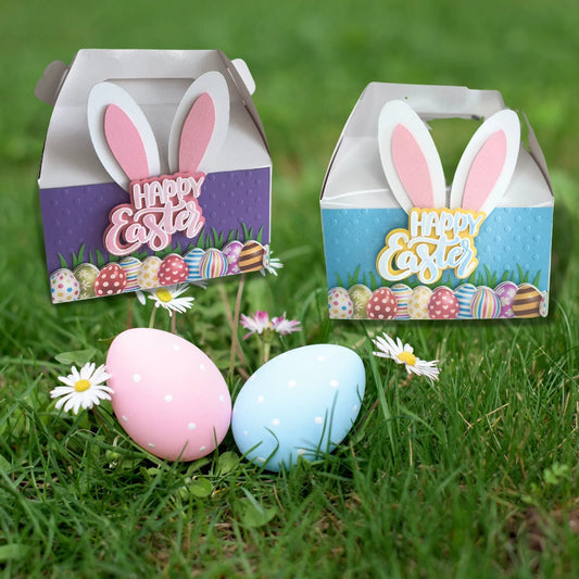 Esster Bunny Gable Box Favor - Happy Easter Party Treat Gift Box Mi tienda