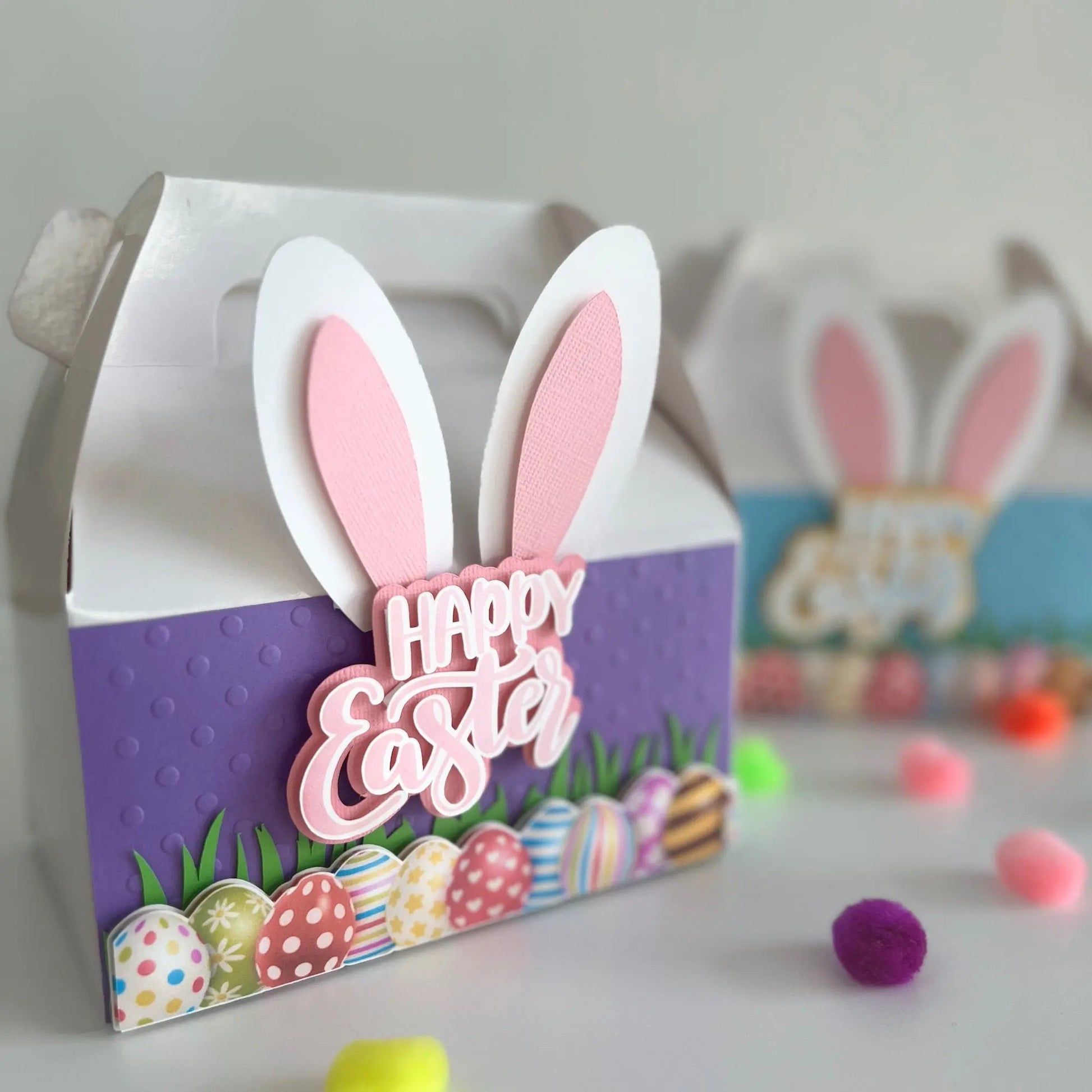 Esster Bunny Gable Box Favor - Happy Easter Party Treat Gift Box Mi tienda