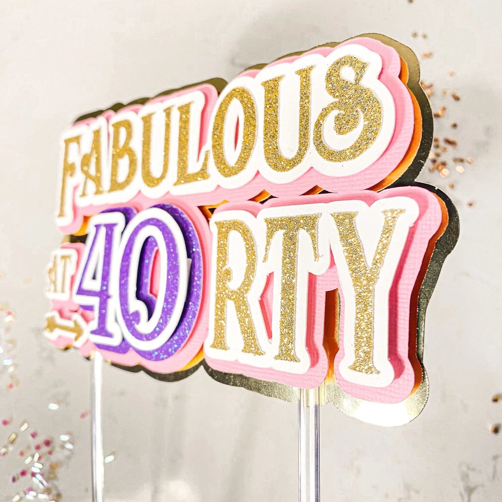 Personalized Birthday Cake Topper – Custom Glitter Topper for 30th, 40th, 50th & Milestone Celebrations Mi tienda