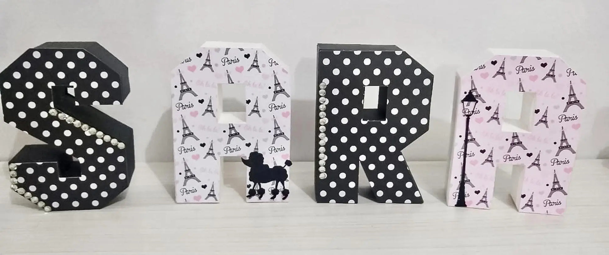 Custom 3D Paris Letters – Eiffel Tower Table Decor – Pink & Black Party Centerpieces Mi tienda